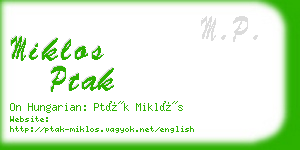 miklos ptak business card